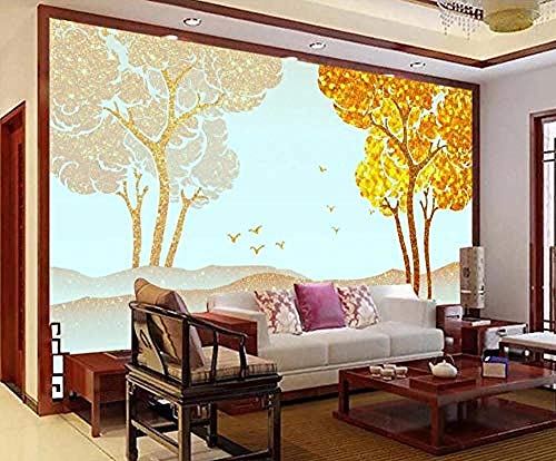 Moderno árbol abstracto de la montaña del pájaro que vuela para los murales del papel pintado de los Pared Pintado Decoración dormitorio Fotomural sala sofá mural dormitorio background-350cm×256cm