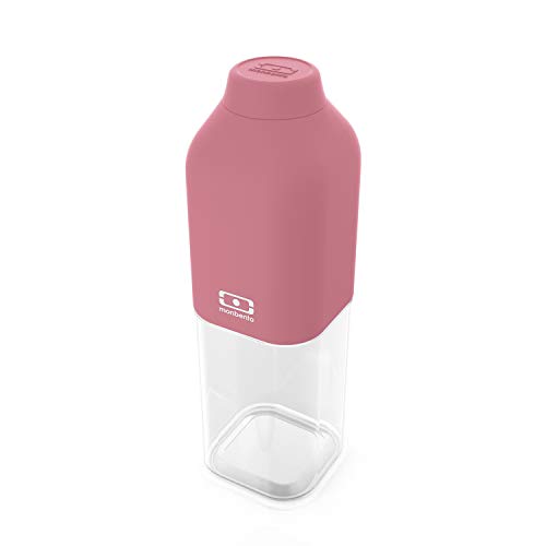 monbento - MB Positive M Rosa Blush 50cl - Botella Agua sin BPA - Botella Tritan Reutilizable - Ideal para el Deporte y la Oficina