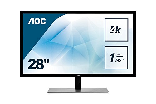 Monitor AOC U2879VF - Pantalla para PC de 28" UHD (resolución 3840 x 2160, TN, 1 ms FreeSync, Displayport, HDMI), Plata/Negro