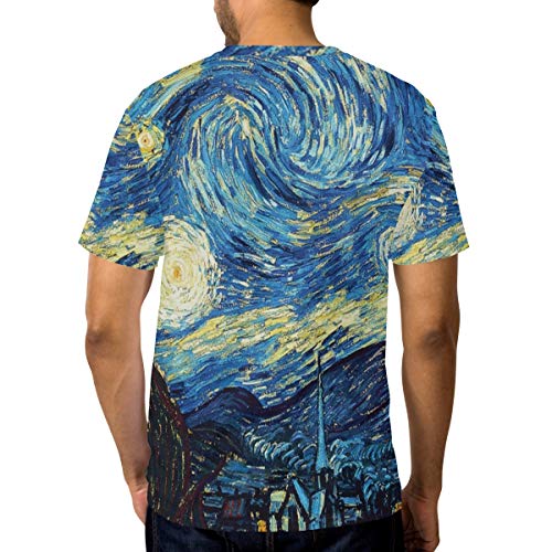 Montoj Vincent Van Gogh The Starry Night Essentials - Camiseta de manga corta para hombre, secado rápido 1 L