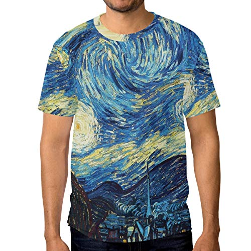 Montoj Vincent Van Gogh The Starry Night Essentials - Camiseta de manga corta para hombre, secado rápido 1 L