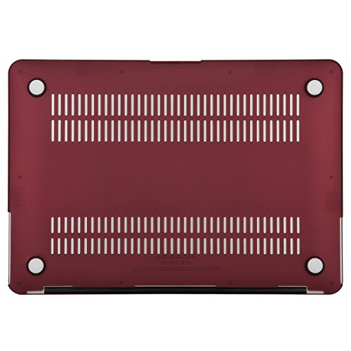 MOSISO Funda Dura Compatible con MacBook Air 13 (A1369/A1466, Versión 2010-2017), Rígida Carcasa Protector & Piel de Teclado de Color a Juego EU Versión & Protector de Pantalla, Rojo Marsala