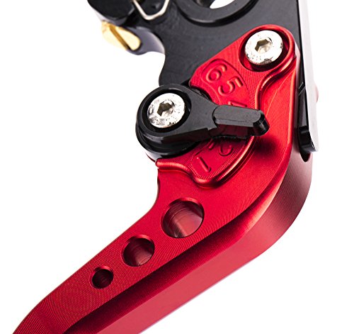 Moto Frenos y Embrague CNC Corto Palanca Ajustable Aluminio para Sport Bike Ducati Hypermotard ST4S 620 MONSTER/620 MTS 400 Monster S2R 800 695 Monster 696 un par (DB12/D22) SPL020 (Red)