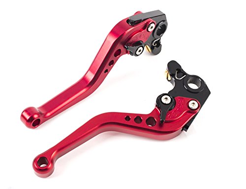 Moto Frenos y Embrague CNC Corto Palanca Ajustable Aluminio para Sport Bike Ducati Hypermotard ST4S 620 MONSTER/620 MTS 400 Monster S2R 800 695 Monster 696 un par (DB12/D22) SPL020 (Red)