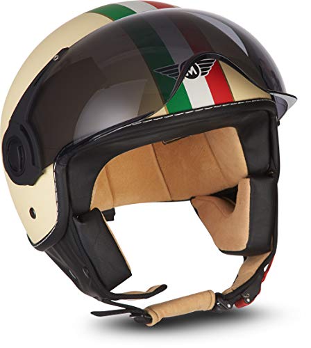 Moto Helmets® H44 "Camuflaje" Casco Jet, casco de moto, scooter, ciclomotor, Bobber, Chopper, casco retro vintage; visera ECE cierre rápido bolsa XS - XL (53-62 cm)