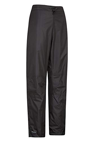 Mountain Warehouse Pulverizadores Impermeables para Mujer Spray - Pantalón con Forro de Malla, Pantalones para Llevar por Encima de Otros con Cremalleras Laterales Negro 44