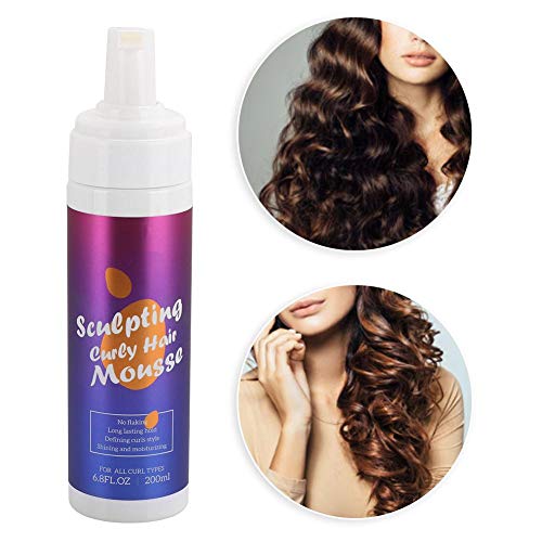 Mousse mejorador de rizos de 200 ml, Mousse de espuma para el cabello anti-encrespamiento hidratante, Mousse para peinar el cabello, Mejora los rizos, Humedad profunda, Agrega brillo, Fortalece y prot