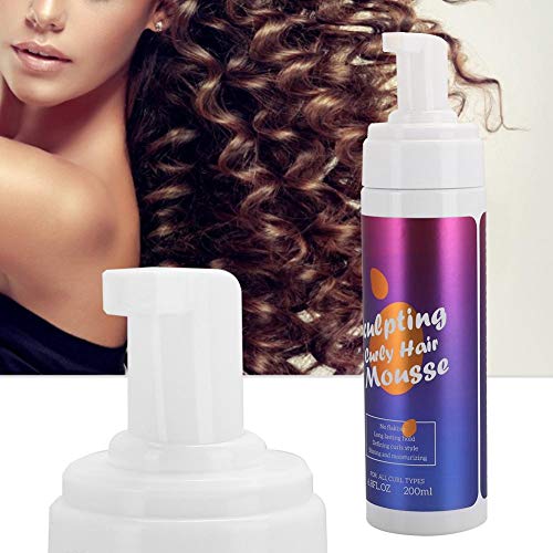 Mousse mejorador de rizos de 200 ml, Mousse de espuma para el cabello anti-encrespamiento hidratante, Mousse para peinar el cabello, Mejora los rizos, Humedad profunda, Agrega brillo, Fortalece y prot