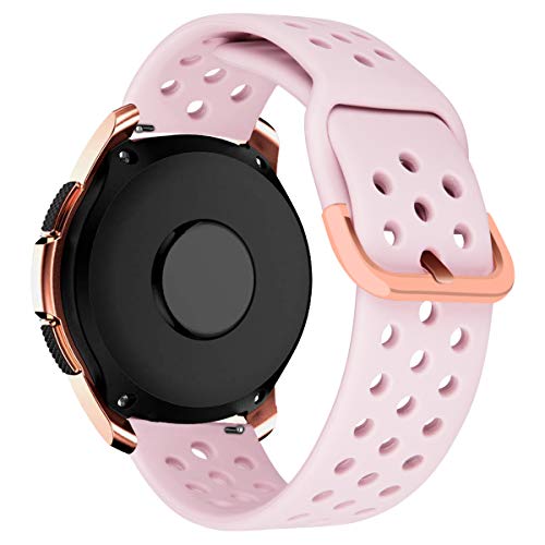 MroTech Correa 20mm Silicona Compatible Samsung Galaxy Watch 42mm/Active/Active2 40mm 44mm/Gear Sport Pulsera de Repuesto para Vivoactive 3/Ticwatch 2/E/C2/Huawei GT2 42 MM/Magic 2 42mm Band,Rosado