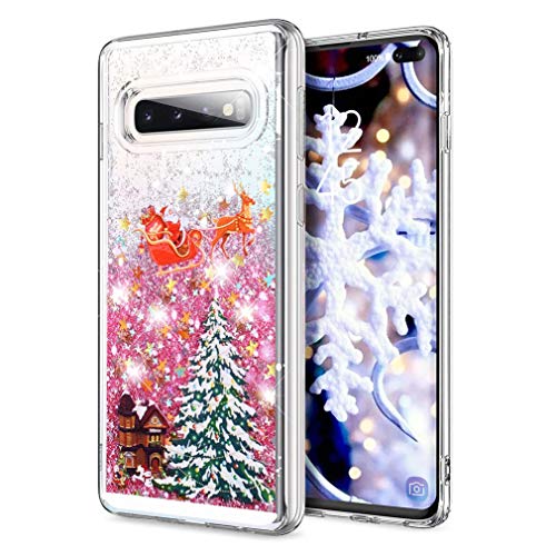 MRSTER Funda de Navidad para Samsung Galaxy Note 8, Glitter Bling Líquido Dinámico Arena Movediza Quicksand Carcasa Protectore Funda para Samsung Galaxy Note 8. CH Santa Claus Rose