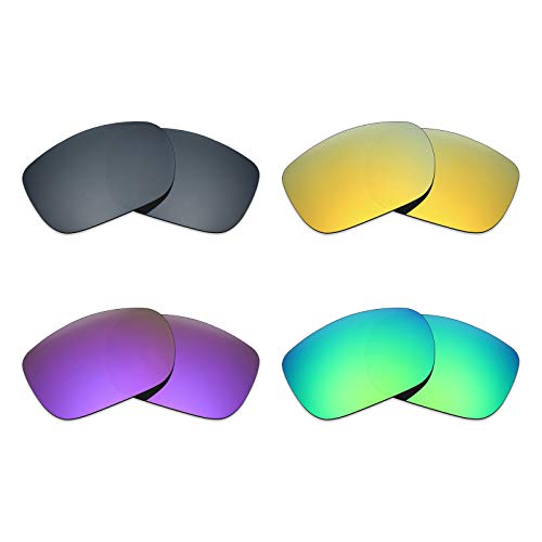 MRY 4 pares polarizadas lentes de repuesto para Oakley TwoFace sunglasses-black Iridio/24 K Oro/Plasma, Color Morado/Verde