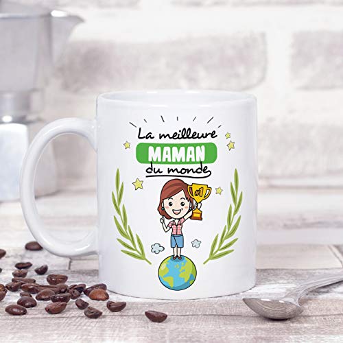 MUGFFINS Mère Tasses Originales de café et Petit-déjeuner à Donner Maman -La Meilleure Mère du Monde - Mug Céramique 350 ML