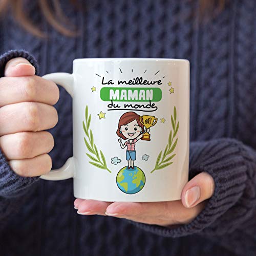 MUGFFINS Mère Tasses Originales de café et Petit-déjeuner à Donner Maman -La Meilleure Mère du Monde - Mug Céramique 350 ML