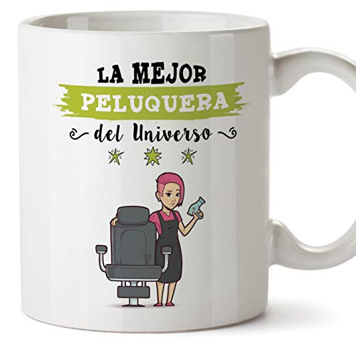 MUGFFINS Peluquera Tazas Originales de café y Desayuno para Regalar a Trabajadores Profesionales - Esta Taza Pertenece a la Mejor Peluquera del Unive