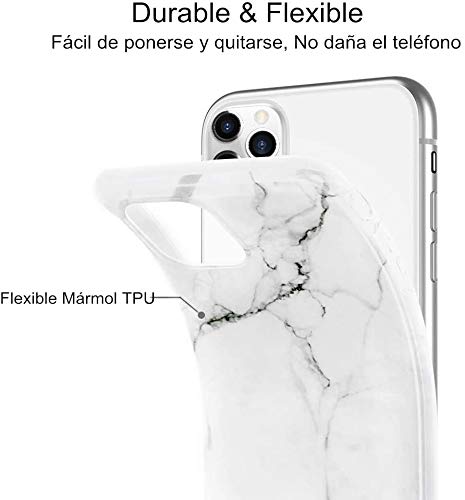 MUSESHOP Carcasa para iPhone 11 Funda Mármol, Carcasa Silicona TPU Flexible Suave Ultra Delgado Mate Case de IMD Marble para iPhone 11 6.1 Inch - [3 Unidades] Negro, Gris Blanco, Gris púrpura