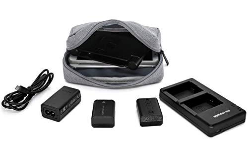 MyGadget Estuche Organizador de Accesorios de Electronica/Neceser para Cosmeticos, Maquillaje - Organizer Pequeño para Articulos Electrónicos - Gris