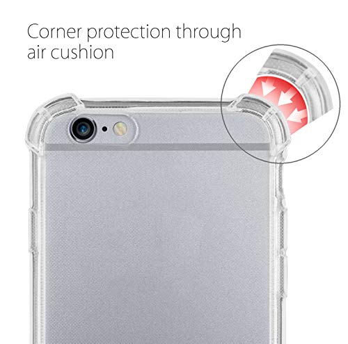 MyGadget Funda Transparente con Cordón para Apple iPhone 6 Plus / 6s Plus - Carcasa Cuerda y Esquinas Reforzadas en Silicona TPU - Case y Correa - Multicolor