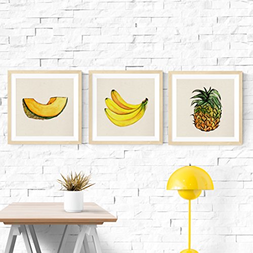 Nacnic Pack de láminas para enmarcar EL Poder del POTASIO. Posters Cuadrados con imágenes de Frutas. Decoración de hogar. Láminas para enmarcar. Papel 250 Gramos