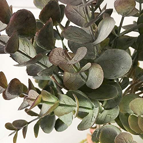 NAttnJf Artificiales Flores Eucalipto Artificial 1 Ramo de Plantas Artificiales de Hoja Falsa de eucalipto para el Banquete de Boda de Bricolaje decoración para el hogar Gris Morado