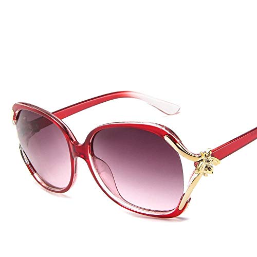 Nbrand Gafas de Sol de Gran tamaño Vintage Bee para Mujer Gradient UV-Proof Uv400 Redgradient