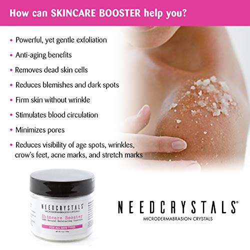 NeedCrystals Cirstales de Microdermabrasion. Exfoliante Facial Natural para Piel Aburrida o Seca Mejora cicatrices de acné, puntos negros, arrugas, imperfecciones y textura de la piel. 113 Gramos