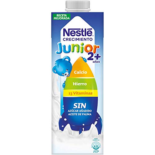 Nestlé Junior 2+ Original - Leche para niños a partir de 2 años - 6x1L, sin azúcar añadido ni aceite de palma