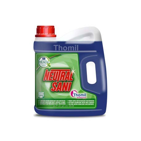 NEUTRAL SANI LIMPIADOR NEUTRO HIGIENIZANTE MULTISUPERFICIES Detergente con bio-alcohol de Ph neutro para la limpieza profunda e higienización de suelos y todo tipo de superficies lavables. Garrafa 4lt