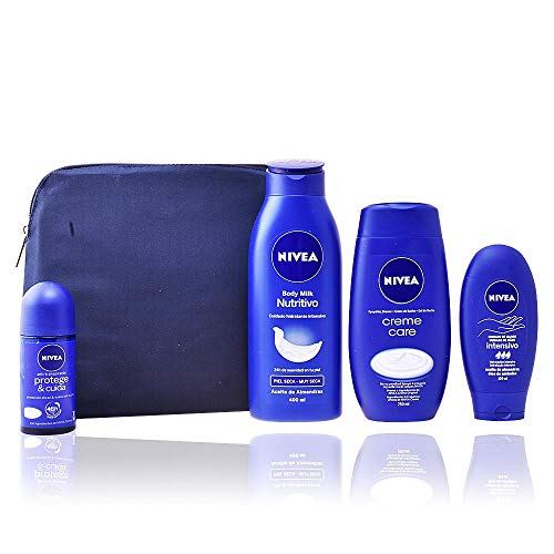 NIVEA Set de Baño Body Milk, Desodorante, Gel de Ducha y Crema de Manos - 4 Piezas