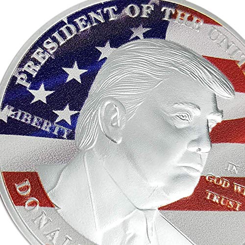 NOBGP 4 Pack Trump Moneda Conmemorativa Edición Limitada Novedad Conmemorativa Moneda Coleccionable 45.o Estados Unidos Desafío Republicano auténtico Recuerdos,Silver