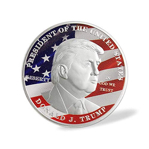 NOBGP 4 Pack Trump Moneda Conmemorativa Edición Limitada Novedad Conmemorativa Moneda Coleccionable 45.o Estados Unidos Desafío Republicano auténtico Recuerdos,Silver