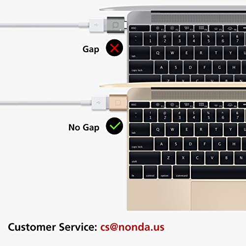 nonda Adaptador USB Tipo C a USB 3.0, Adaptador Thunderbolt 3 a USB de Aluminio con LED Indicador para MacBook Pro 2019/2018, MacBook Air 2018, Pixel 3, y más dispositivos de tipo C (Gris Espacial)