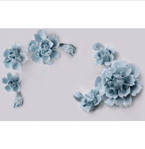 Nueva Personalizada 3D Hermosa Cortina Impresa Talla de Jade Flor Azul Sombra Opaca Cortinas de Ventana Cortina de Ventana Sala de Estar wide300cm high265cm