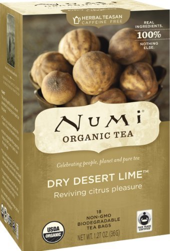 Numi Tea Dry Desert Lime, Herbal Teasan, 18-Count Tea Bags (Pack of 3)