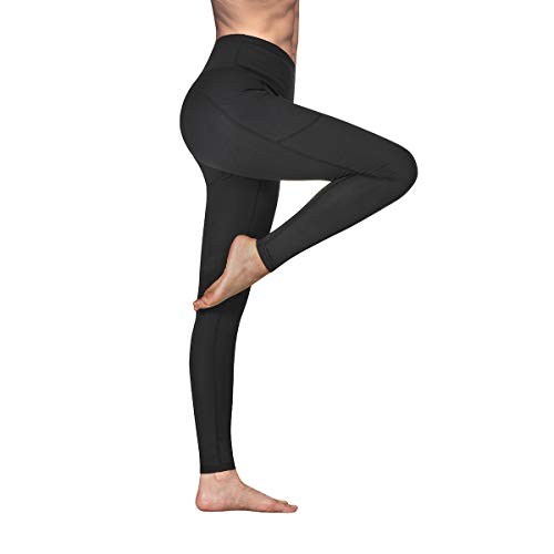 Occffy Leggings Mujer Fitness Cintura Alta Pantalones Deportivos Mallas para Running Training Estiramiento Yoga y Pilates P107 (Negro, M)