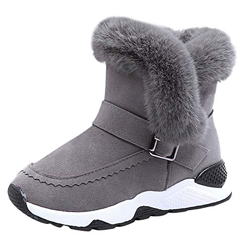 OHQ Botas Zapatos De Nieve Bebé Infantil NiñOs NiñAs Piel Flock Invierno Bootie CáLida Zapatillas De Gimnasia