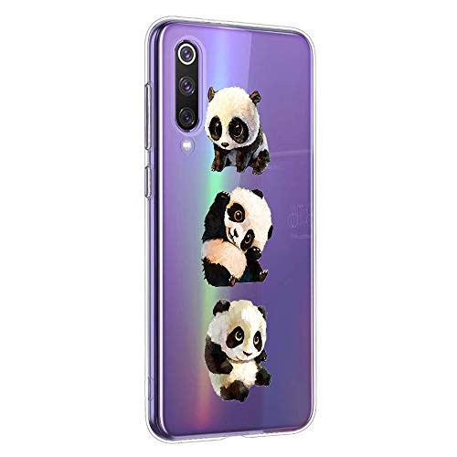 Oihxse Cristal Compatible con LG V50 Funda Ultra-Delgado Silicona TPU Suave Protector Estuche Creativa Patrón Panda Protector Anti-Choque Carcasa Cover(Panda A1)