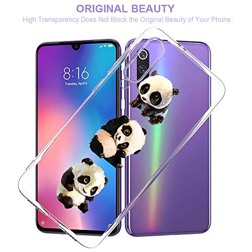 Oihxse Cristal Compatible con LG V50 Funda Ultra-Delgado Silicona TPU Suave Protector Estuche Creativa Patrón Panda Protector Anti-Choque Carcasa Cover(Panda A1)