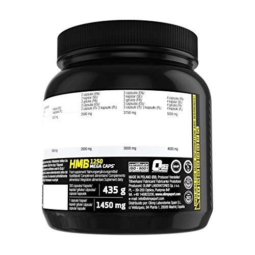 Olimp Sport Nutrition Complemento Alimenticio HMB 1250 - 300 Cápsulas