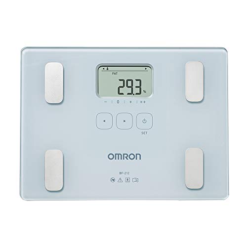 OMRON BF212 - Báscula de baño digital con análisis de composición corporal, porcentaje de grasa corporal, IMC, memoria para 4 personas