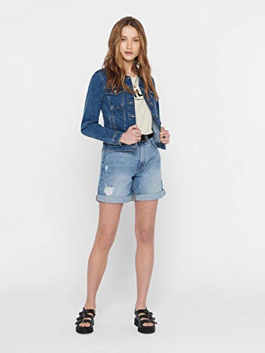 Only Onltia Dnm Jacket BB MB Bex02 Noos Chaqueta Vaquera, Azul (Medium Blue Denim Medium Blue Denim), 38 (Talla del fabricante: 36) para Mujer