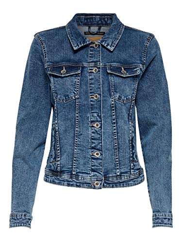 Only Onltia Dnm Jacket BB MB Bex02 Noos Chaqueta Vaquera, Azul (Medium Blue Denim Medium Blue Denim), 38 (Talla del fabricante: 36) para Mujer