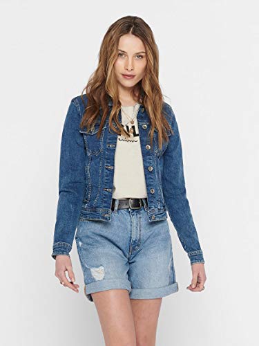 Only Onltia Dnm Jacket BB MB Bex02 Noos Chaqueta Vaquera, Azul (Medium Blue Denim Medium Blue Denim), 38 (Talla del fabricante: 36) para Mujer