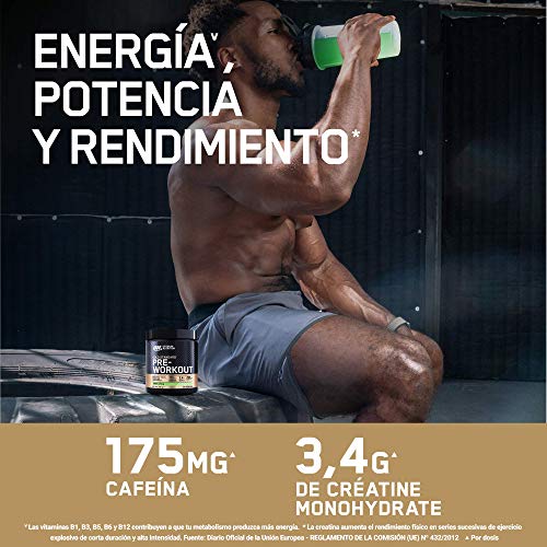 Optimum Nutrition Gold Standard Pre Workout en Polvo, Bebida Energética con Creatina Monohidratada, Beta Alanina, Cafeína y Vitamina B Complex, Fruit Punch, 30 Porciones, 330g, Embalaje Puede Variar