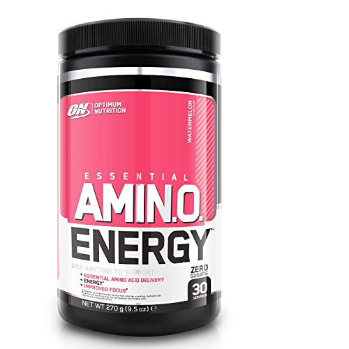 Optimum Nutrition ON Amino Energy Pre Workout en Polvo, Bebida Energética con Beta Alanina, Vitamina C, Cafeína, Aminoacidos Incluyendo BCAA, Sandía, 30 Porciones, 270g, Embalaje Puede Variar