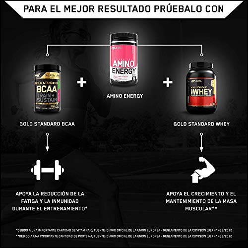 Optimum Nutrition ON Amino Energy Pre Workout en Polvo, Bebida Energética con Beta Alanina, Vitamina C, Cafeína, Aminoacidos Incluyendo BCAA, Sandía, 30 Porciones, 270g, Embalaje Puede Variar