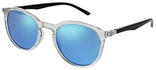 Opulize Met Grande Cómodo Claro Negro Armas Lente De Espejo Azul Hombres Mujeres Lectores De Sol Gafas De Lectura UV400 S60-C +2,50