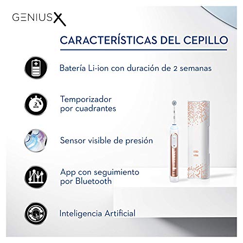 Oral-B Genius X 20000N - Cepillo De Dientes Eléctrico con Tecnología De Braun, Oro Rosa