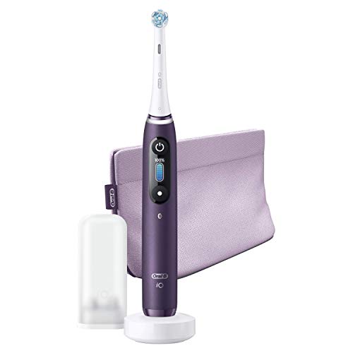 Oral-B iO 8 Cepillo Eléctrico Recargable Tecnología Braun En Edición Especial, 1 Mango Morado Diseño De Alta Gama Y Tecnología Magnética, Pantalla en Color, 1 Cabezal Recambio, 1 Funda Viaje Premium