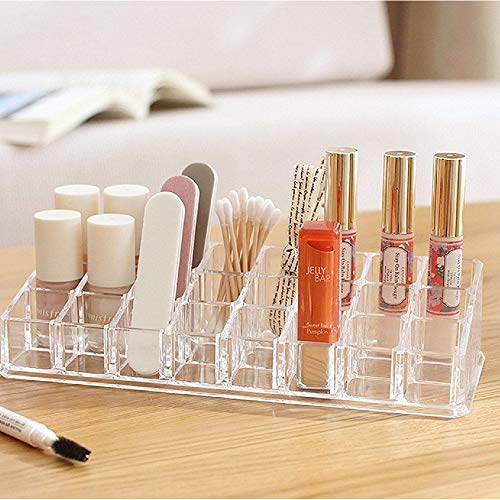 Organizador del Maquillaje del Lápiz Labial,Organizador de Maquillaje Transparente de 24 Space, Expositor de Cosméticos, Pintalabios,Estante de La Muestra Cosmética(2 pcs)