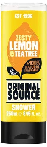 Original Source gel de baño Juego 4 x 250 ml Exótico Fragancias mango, limón & Tea Tree, vainilla & Fresa, menta & Tea Tree